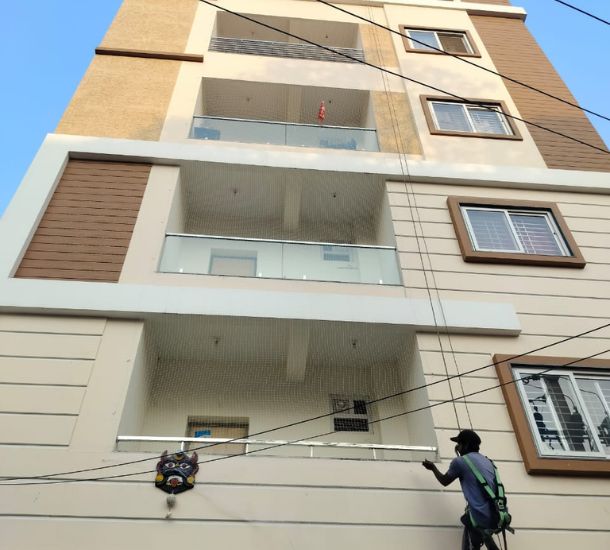 Building Covering Safety Nets